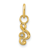14K Polished Diamond Music Treble Clef Charm-PM10775-002-YAA