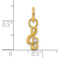 14K Polished Diamond Music Treble Clef Charm-PM10775-002-YAA