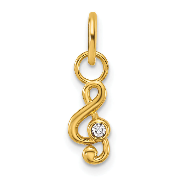14K Polished Diamond Music Treble Clef Charm-PM10775-002-YAA