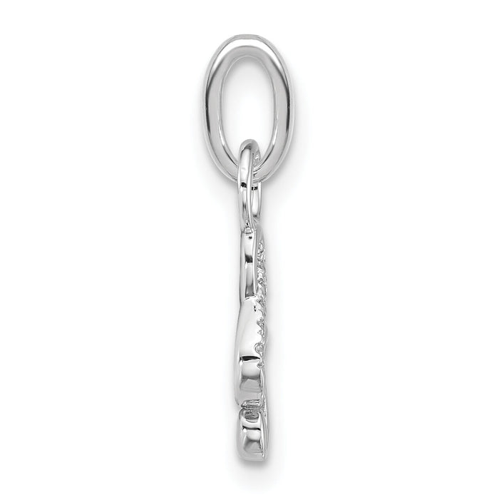 14K White Gold Polished Diamond Music Treble Clef Charm-PM10776-003-WAA