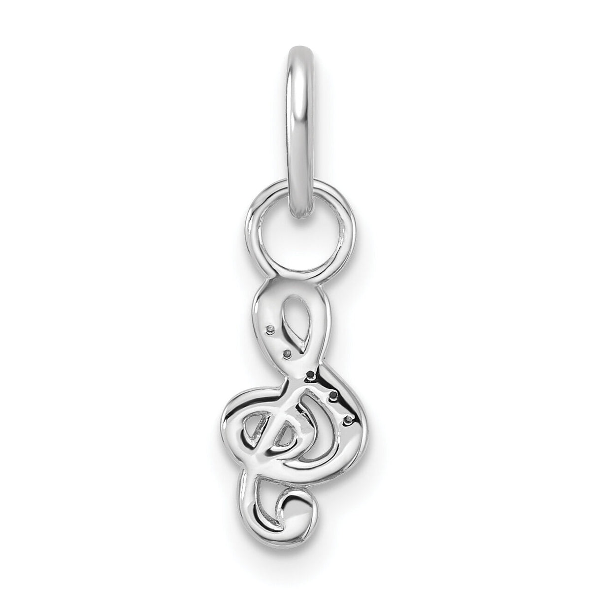 14K White Gold Polished Diamond Music Treble Clef Charm-PM10776-003-WAA