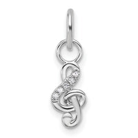 14K White Gold Polished Diamond Music Treble Clef Charm-PM10776-003-WAA