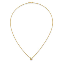 14K Polished and Twisted Diamond Necklace-PM10778-010-YAA