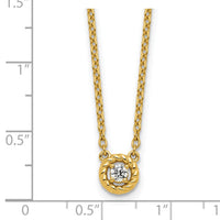 14K Polished and Twisted Diamond Necklace-PM10778-010-YAA