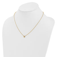 14K Polished and Hammered Diamond Disk Necklace-PM10779-005-YAA