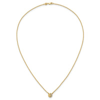 14K Polished and Hammered Diamond Disk Necklace-PM10779-005-YAA