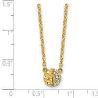 14K Polished and Hammered Diamond Disk Necklace-PM10779-005-YAA