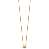 14K Polished and Hammered Diamond Evil Eye Necklace-PM10780-005-YAA