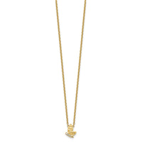 14K Polished and Hammered Diamond Butterfly Necklace-PM10781-005-YAA
