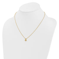 14K Polished and Hammered Diamond Butterfly Necklace-PM10781-005-YAA