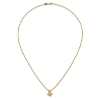 14K Polished and Hammered Diamond Butterfly Necklace-PM10781-005-YAA