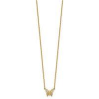 14K Polished Diamond Butterfly Necklace-PM10782-010-YAA