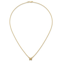 14K Polished Diamond Butterfly Necklace-PM10782-010-YAA