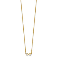 14K Polished and Beaded Diamond Infinity Necklace-PM10783-013-YAA