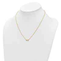14K Polished and Beaded Diamond Infinity Necklace-PM10783-013-YAA