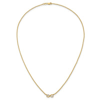 14K Polished and Beaded Diamond Infinity Necklace-PM10783-013-YAA