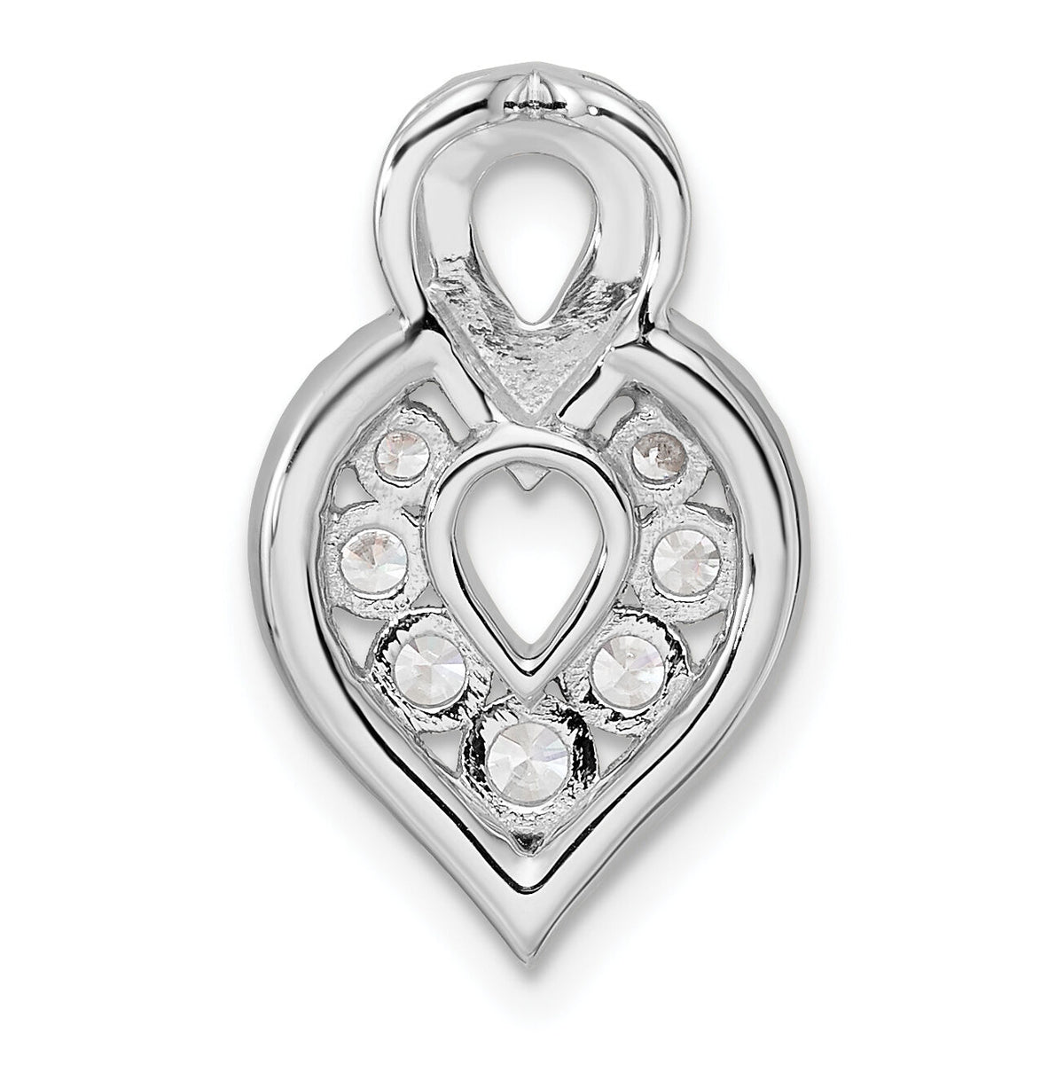 14K White Gold Polished Diamond Fancy Chain Slide-PM10788-067-WAA