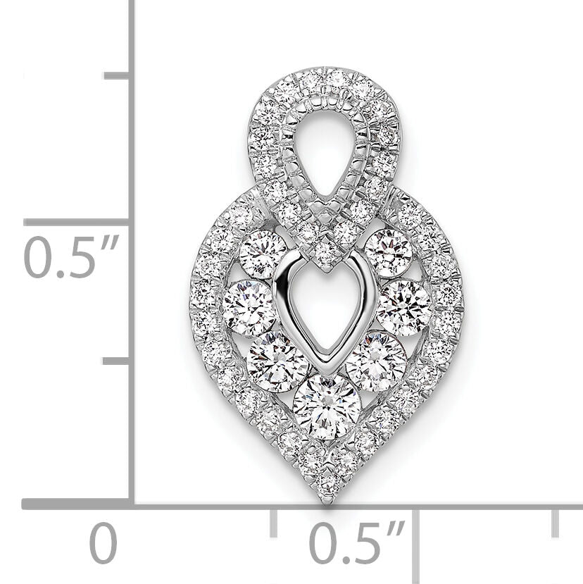 14K White Gold Polished Diamond Fancy Chain Slide-PM10788-067-WAA