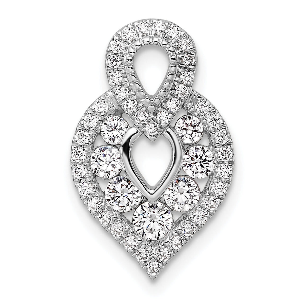 14K White Gold Polished Diamond Fancy Chain Slide-PM10788-067-WAA