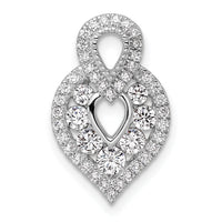 14K White Gold Polished Diamond Fancy Chain Slide-PM10788-067-WAA