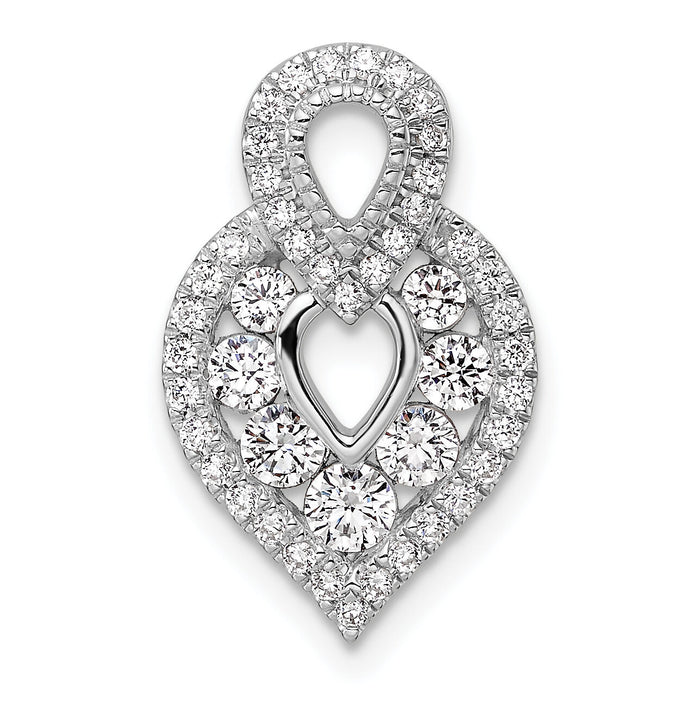 14K White Gold Polished Diamond Fancy Chain Slide-PM10788-067-WAA