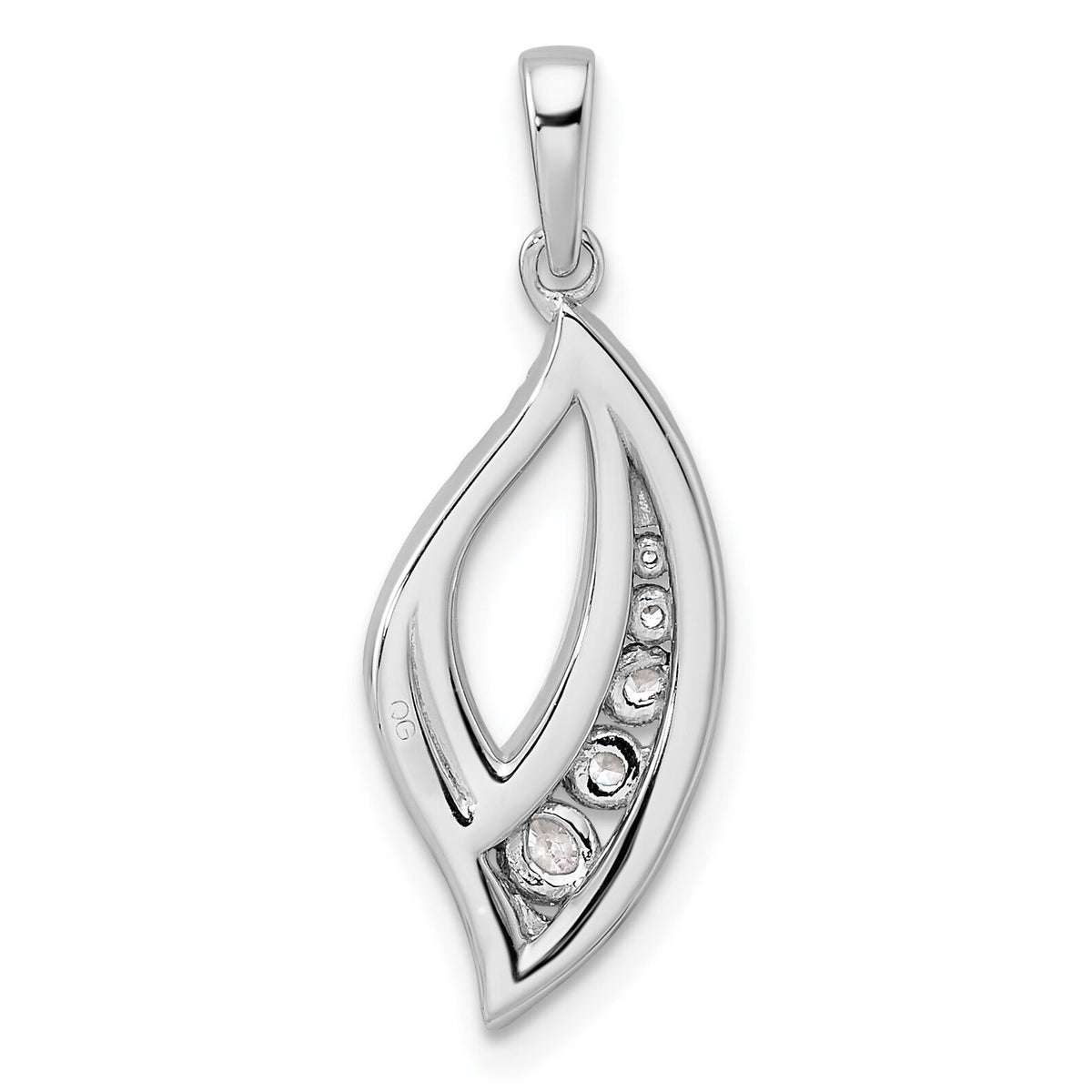 14K White Gold Polished Diamond Fancy Pendant-PM10789-037-WAA