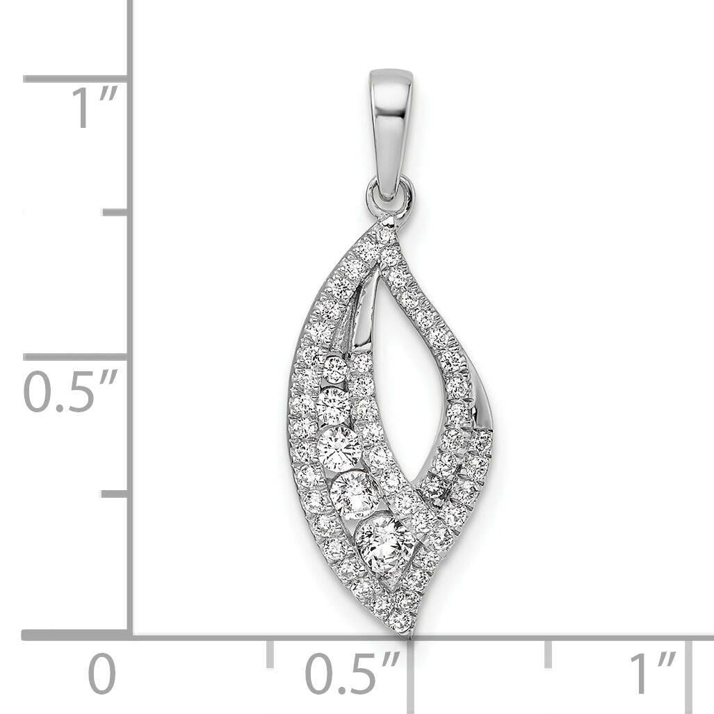 14K White Gold Polished Diamond Fancy Pendant-PM10789-037-WAA