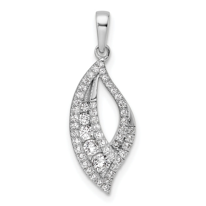 14K White Gold Polished Diamond Fancy Pendant-PM10789-037-WAA