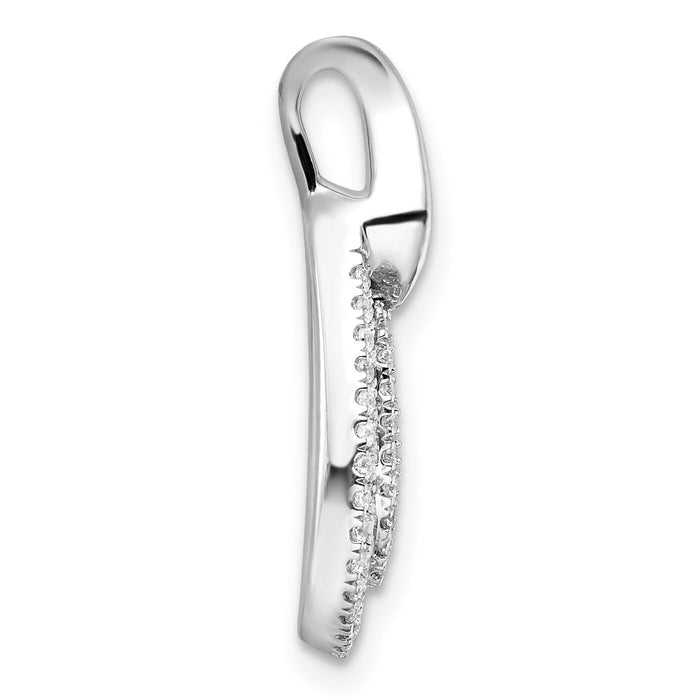 14K White Gold Polished Diamond Teardrop Chain slide-PM10790-060-WAA