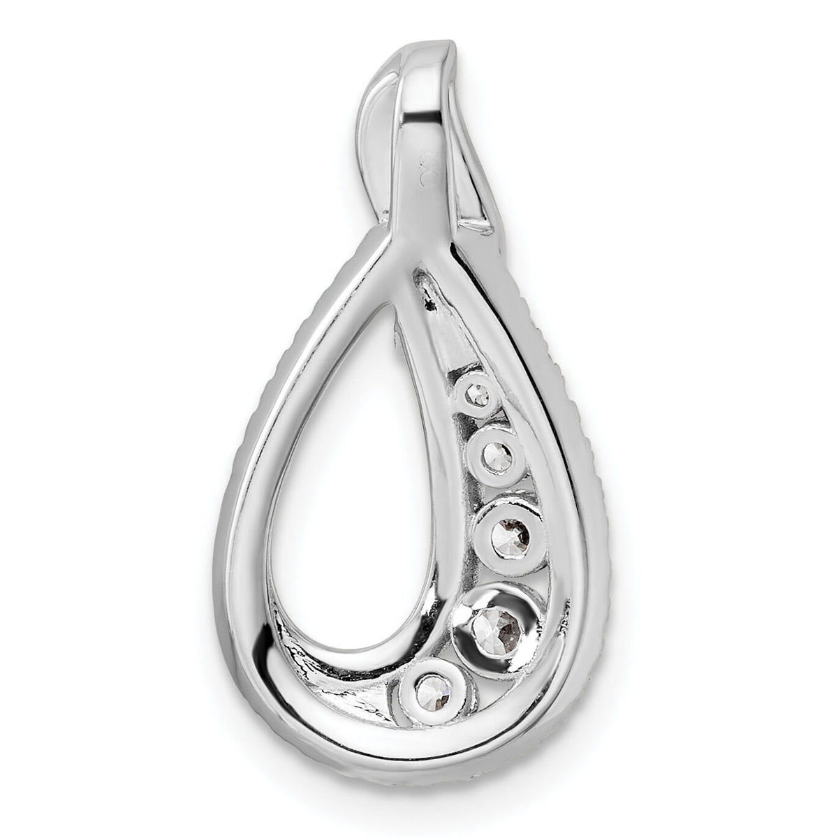 14K White Gold Polished Diamond Teardrop Chain slide-PM10790-060-WAA
