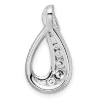 14K White Gold Polished Diamond Teardrop Chain slide-PM10790-060-WAA