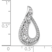 14K White Gold Polished Diamond Teardrop Chain slide-PM10790-060-WAA