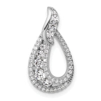 14K White Gold Polished Diamond Teardrop Chain slide-PM10790-060-WAA