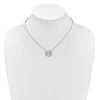 14K White Gold Polished Diamond Circle with Waves Necklace-PM10795-016-WAA