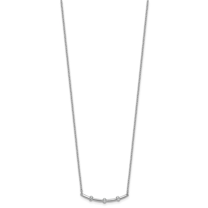 14K White Gold Polished Diamond Bar Necklace-PM10796-006-WAA
