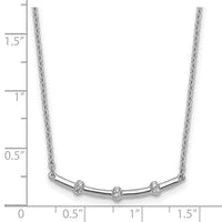14K White Gold Polished Diamond Bar Necklace-PM10796-006-WAA