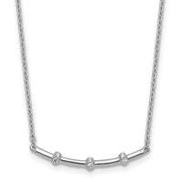 14K White Gold Polished Diamond Bar Necklace-PM10796-006-WAA