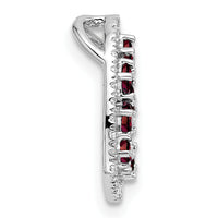 14K White Gold Polished Diamond and Garnet Heart Chain Slide-PM10797-GA-020-WAA