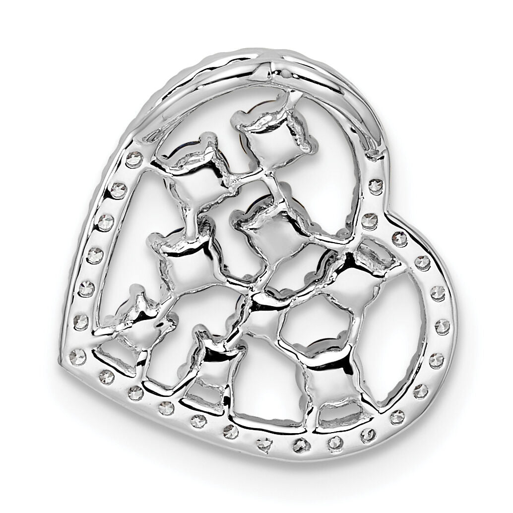 14K White Gold Polished Diamond and Garnet Heart Chain Slide-PM10797-GA-020-WAA