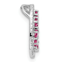 14K White Gold Polished Diamond and Pink Tourmaline Heart Chain Slide-PM10797-PT-020-WAA