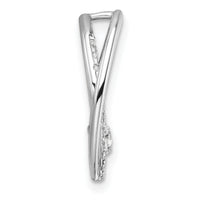 14K White Gold Polished Diamond Double Oval Chain Slide-PM10798-030-WAA