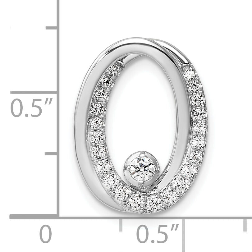 14K White Gold Polished Diamond Double Oval Chain Slide-PM10798-030-WAA