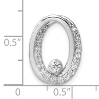 14K White Gold Polished Diamond Double Oval Chain Slide-PM10798-030-WAA