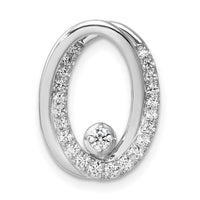 14K White Gold Polished Diamond Double Oval Chain Slide-PM10798-030-WAA