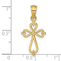 14k Diamond Accented Cross Pendant-PM10801-001-YA