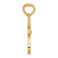 14k Diamond Accented Cross Pendant-PM10802-001-YA