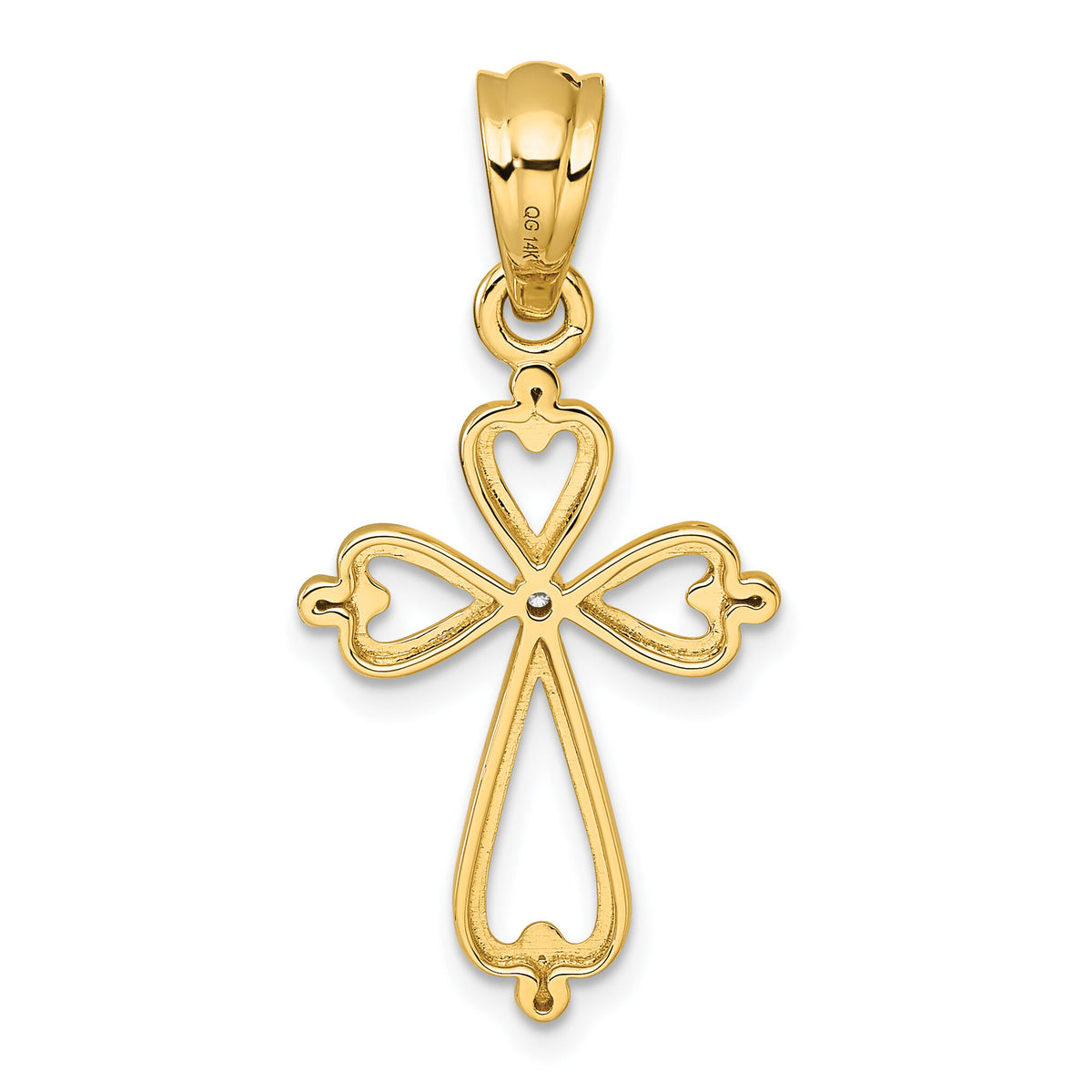 14k Diamond Accented Cross Pendant-PM10802-001-YA