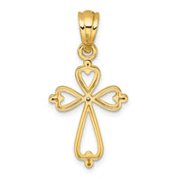 14k Diamond Accented Cross Pendant-PM10802-001-YA