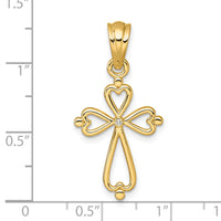 14k Diamond Accented Cross Pendant-PM10802-001-YA