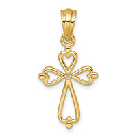 14k Diamond Accented Cross Pendant-PM10802-001-YA
